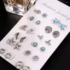 Ohrstecker Bohemian Starfish Wave Turtle Set für Frauen Vintage Ruder Herz Runde Ohrring Statement Schmuck 2024