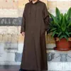 Vêtements ethniques Hommes musulmans Arabie arabe manches longues Thobe Mode Simple Chemise en coton pour hommes Robe Tops