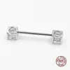 925 Sterling Silber Nippel Piercing Ring Zirkon Zunge Nägel Lippen Piercing Ohr Knochen Ringe Körper Piercing Schmuck 240127