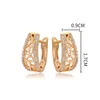 Hoop Earrings 18K Gold Color Hollow Pattern Trendy Womens Engagement Wedding Huggies Jewelry With Shiny Zirconia