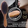 Boar Brestle Hair Brush Women Custom Name Detangling Hairbrush Hair Style Wood Combe Wet Dry Hair Scalp Brosse A Cheveux Bebe 240117