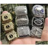 14pcs 2011 - 2023 Fantasy Football Champions Championship Ring مع Wooden Box Contravenir Men Gift 2022 Drop Delivery Dh9fc