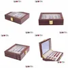 Smycken lådor glas manschettknappar för män hög kvalitet målad träsamling display lagring 12pairs kapacitet droppleverans dhi3s
