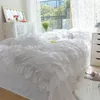 Bettwäsche-Sets, gerüschtes Seersucker-Bettbezug-Set für Mädchen, weiche, leichte Daunen-Alternative, Prinzessin mit Bettlaken-Kissenbezügen