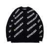 24SS Designer Blenciaga Hoodie Baleciaga Paris Full Label Family Thickened Double Layer Bullet Screen Letter Jacquard Loose Mens and Womens Knitted Sweater