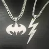 Pendant Necklaces HNSP Movies Bat Flash Stainless Steel Chain Necklace For Men Boy Jewelry Accessory Gift