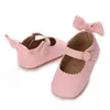 Chaussures princesse pour bébés, premiers pas, avec nœud pour nourrissons, jardin, polyvalentes, antidérapantes, semelle souple en caoutchouc, plates, PU, Style manoir