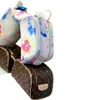 Designer opbergtas bruin wit aquarel klassiek bedrukt make-uptas voor dames duurzaam modieus draagbaar toilettas met grote capaciteit Reishandtas