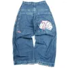 Jeans da uomo JNCO Y2k Uomo Streetwear Dadi Grafica Ricamata Harajuku Vintage Baggy Donna Hip Hop Gotico Gamba Larga