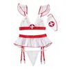 Soutien-gorge Ensembles Uniforme Érotique Cosplay Outfit Femmes Sexy Eroticos Cos Lingerie Sexe Ouvert Vêtements Femme Vêtements De Nuit Costume Li