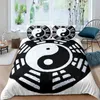 Conjuntos de cama Yin Yang Duvet Cover Set Boho Trippy Art Twin Consolador Fofoca Tradicional Ying Tema King Size Poliéster Quilt