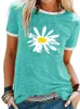 Simple Sunflower Everyday Women's Clothing Casual T Regular Shirt Streetwear 2023 Summer Fashion Women's Tshirt Top's 240123