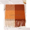 Szaliki Karsany Womin Winter Grube Plaid Scarfs wełna długie miękkie klasyczne jesienne szal Tassel duży ciepły mohair do Q231031 Dostarcz DHHPS