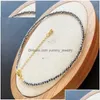 Fußkettchen Boeycjr Abnehmen 2mm Terahertz Stein Perle Fußkettchen für Frauen Trend Fuß Armband Strand Schmuck Q231113 Drop Lieferung Dhu4H