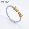 Mode 316L roestvrij staal punk Kleur goud draken gesp twist kabel draad bangle armband sieraden 240131