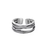 Bagues de bande S925 Bague enveloppée en argent sterling Style féminin Porté Ouvert Bague d'index réglable Bague en argent thaïlandais personnalisée Vpi4