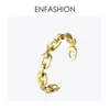 Enfashion Pure Form Medium Link Chain Cuff Armband Bangles For Women Gold Color Fashion Jewelry Jeweleriy Pulseiras BF182033 V348C