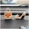 Interior Decorations Car Decor Diamond Purse Air Freshener Outlet Per Clip Scent Diffuser Bling Crystal Accessories Women Girls1 Drop Dhcns
