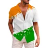 Mannen Casual Shirts Knop Romper Mannelijke St. Patricks Dag Korte Mouw Herfst 3D Afdrukken Hawaii Mannen Actieve Slijtage tops