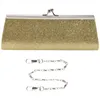 Avondtassen Dames Glitter Clutch Portemonnee Feest Bruiloft Banket Handtas Schoudertas (Goud)