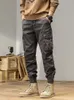 Брюки-карго с несколькими карманами, весенне-летние мужские брюки-карго, уличная одежда, узкие рабочие брюки на молнии, хлопковые повседневные тактические брюки 240127
