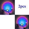 Night Lights 1x USB Sunset Lamp LED Rainbow Neon Light Projector Pography Wall Atmosphere Lighting For Bedroom Home Room Decor Gift