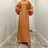 Abbigliamento etnico Moda Donna musulmana Maniche a lanterna Papillon Collo Maxi Abito da festa Dubai Abaya Ramadan Eid Caftano arabo saudita islamico