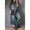 Tuta in denim a gamba larga Donna Vintage Large Size Oversize Patch Pocket Tuta Trend LOOSE Outfit Donna Patchwork 240202