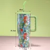 Bottiglie d'acqua Bicchiere da 1200 ml da 40 once con manico Bicchieri da viaggio in paglia con tazza personalizzata con incisione personalizzata