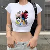 여자 T 셔츠 Freddie Mercury Queen 밴드 셔츠 여성 Harajuku Vintage Ullzang 티셔츠 패션 Tshirt 그래픽 록 작물 탑 티 여성