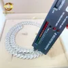 패스 다이아몬드 테스터 최고 품질 925 스털링 실버 15mm 너비 바게트 VVS Moissanite Cuban Link Chain