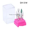 Nail Drill & Accessories 7Pcs Ceramic Tungsten Alloy Nail Drill Bits Electric Milling Cutter For Manicure Hine Accessories Drop Delive Dhcu3