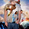 Herr t-shirts 3d digital tryckning kreativ mens rund hals kortärmad topp d0lx
