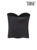 Women's Tanks TRAF Women Fashion With Sweetheart Neck Cropped Bustier Tops Sexy Backless Side Zipper Female Camis Mujer