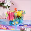 Cartes de voeux 3D Valentine Carte de voeux Pop Up Embrassé Poisson en forme de mariage avec enveloppe Festival Fournitures Drop Livraison Accueil G DHO6S