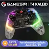 Contrôleurs de jeu GameSir T4 Kaleid Contrôleur filaire transparent Manette de jeu avec effet Hall pour PC Switch Android TV Box Plug and Play Joystick