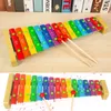 Baby Kids Wood Xylophone 15 Tones Piano Toys Musical Instrument 2 Mallet 240124