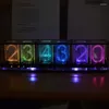 Настольные часы светодиодные имитируют часы с псевдосветящейся трубкой RGB цифровые для отображения времени музыкальные характеристики