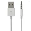 3,5 mm uttag till USB 2.0 Data Sync Power Cable Cord Adapter Charger Cables för Apple iPod Shuffle användbar