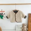 Manteau d'hiver pour bébés garçons et filles, en peluche de coton épais, rétro perforable des deux côtés, vêtements doux à la mode pour enfants 240122