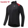 Santic Winter Cycling Jackets for Men Windproof Fleece Thermal Warm UP Bicycle Long Sleeve Sport Coat Bike Jersey Riding Clothes 240129