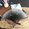 Dekorativa figurer Vintage Silk Folding Fan Retro Chinese Japanese Bamboo Hand Dance Home Decoration Ornament Craft Gift Drop