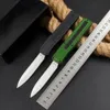 Cuchillo táctico automático F20, hoja satinada 440A, mango de aleación de Zinc y aluminio, para acampar al aire libre, senderismo, Navajas de bolsillo EDC con bolsa de nailon