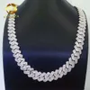 패스 다이아몬드 테스터 최고 품질 925 스털링 실버 15mm 너비 바게트 VVS Moissanite Cuban Link Chain