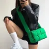 Women Cotton Woven Down Padded Shoulder Bag Cassette Luxury Stylish Nylon Pillow Crossbody Pures With Clutch Handbag Men 240130