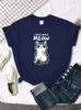 Damen-T-Shirts „I Don't Give A Meow“, lustige Katzen-Cartoon-Tierdruck-T-Shirts, Damen-T-Shirts, übergroß, bequem, Kawaii-Top, Damen, weich, hautfreundlich