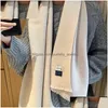 Foulards Australie Écharpe en laine de couleur unie double face pour femmes Mode Automne et hiver Chaud Châle Wrap Hommes Cachemire Foulard Drop Dhkmr
