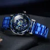 WINNAAR Transparant Skeleton Mechanisch Horloge voor Mannen Mode Diamant Lichtgevende Heren Horloges Topmerk Luxe Stalen Band Unisex 240123