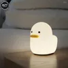 Veilleuses USB rechargeables en forme de canard mignon, capteur tactile en silicone, lampe de chevet pour chambre à coucher, cadeau pour enfants et bébés