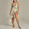 Kobiet stroju kąpielowego Kobieta w stylu kąpielowym retro na plaży 2024 Holiday Beachwear Cover-Up Asymertical Designer Bathing Suit